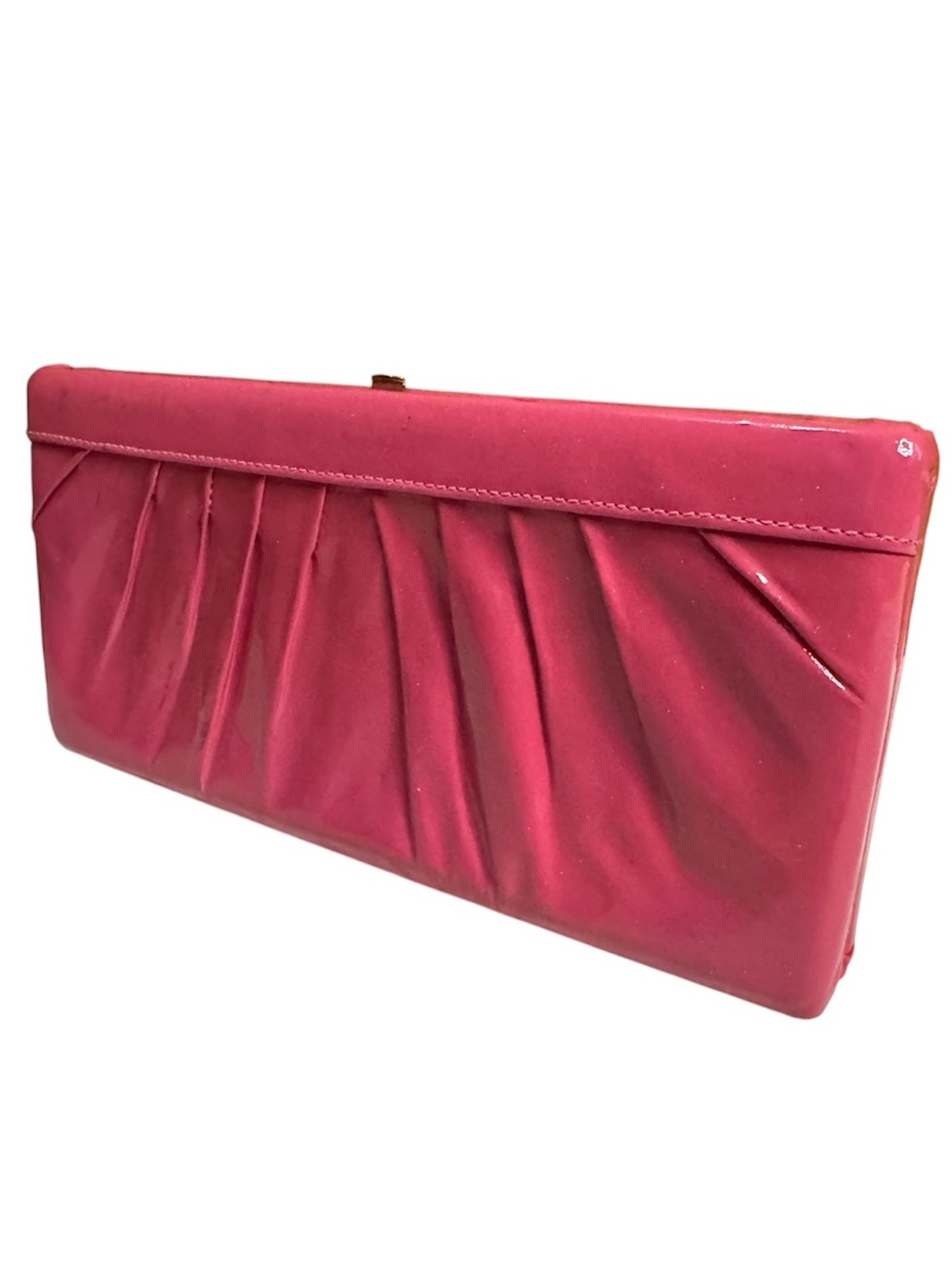 Abas Patent Pleated Frame Wallet